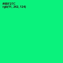 #0BF27C - Spring Green Color Image