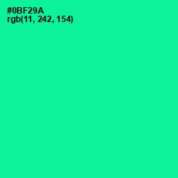 #0BF29A - Caribbean Green Color Image