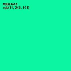 #0BF6A1 - Caribbean Green Color Image