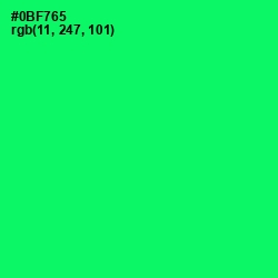 #0BF765 - Spring Green Color Image