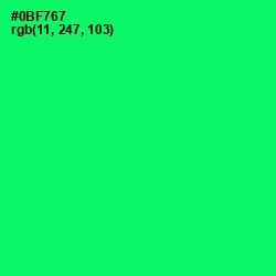 #0BF767 - Spring Green Color Image