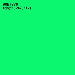 #0BF770 - Spring Green Color Image