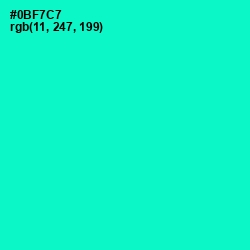 #0BF7C7 - Bright Turquoise Color Image