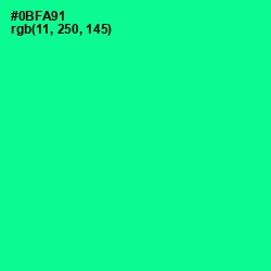 #0BFA91 - Caribbean Green Color Image