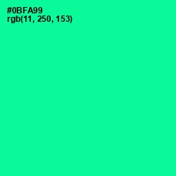 #0BFA99 - Caribbean Green Color Image