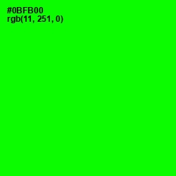 #0BFB00 - Green Color Image