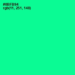 #0BFB94 - Caribbean Green Color Image