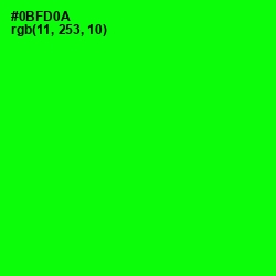 #0BFD0A - Green Color Image