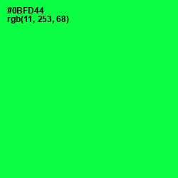 #0BFD44 - Malachite Color Image