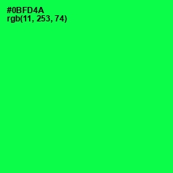 #0BFD4A - Malachite Color Image