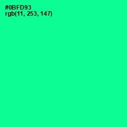 #0BFD93 - Caribbean Green Color Image