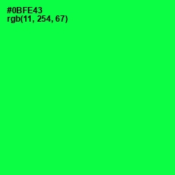 #0BFE43 - Malachite Color Image