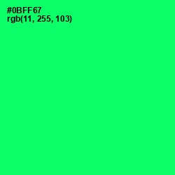 #0BFF67 - Spring Green Color Image