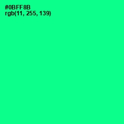 #0BFF8B - Caribbean Green Color Image