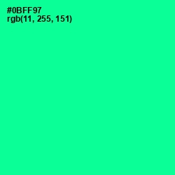 #0BFF97 - Caribbean Green Color Image