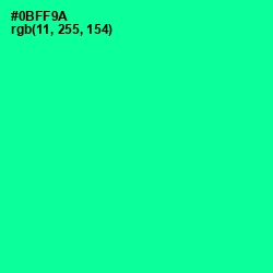 #0BFF9A - Caribbean Green Color Image