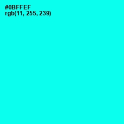 #0BFFEF - Cyan / Aqua Color Image