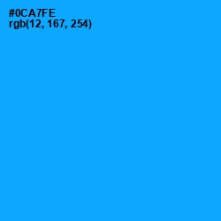 #0CA7FE - Dodger Blue Color Image