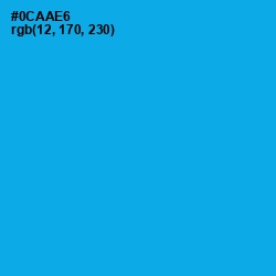 #0CAAE6 - Cerulean Color Image