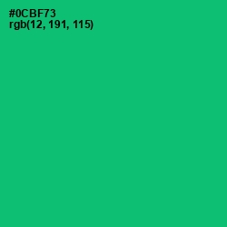 #0CBF73 - Jade Color Image