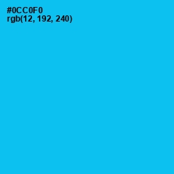 #0CC0F0 - Robin's Egg Blue Color Image
