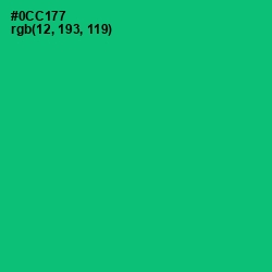 #0CC177 - Malachite Color Image
