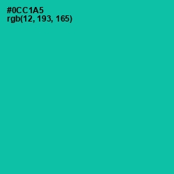 #0CC1A5 - Caribbean Green Color Image