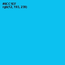 #0CC1EF - Robin's Egg Blue Color Image