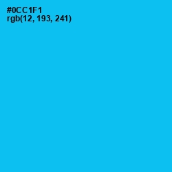#0CC1F1 - Robin's Egg Blue Color Image