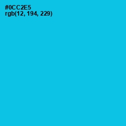 #0CC2E5 - Robin's Egg Blue Color Image