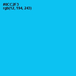#0CC2F3 - Robin's Egg Blue Color Image