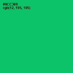 #0CC369 - Malachite Color Image