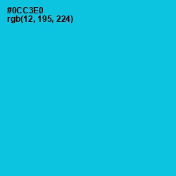 #0CC3E0 - Robin's Egg Blue Color Image