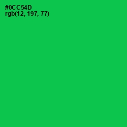 #0CC54D - Malachite Color Image