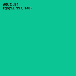 #0CC594 - Caribbean Green Color Image