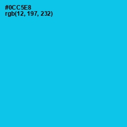 #0CC5E8 - Robin's Egg Blue Color Image