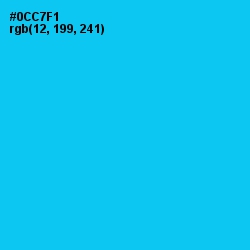 #0CC7F1 - Bright Turquoise Color Image