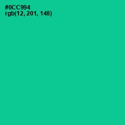 #0CC994 - Caribbean Green Color Image
