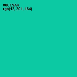 #0CC9A4 - Caribbean Green Color Image