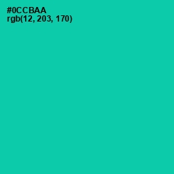 #0CCBAA - Caribbean Green Color Image