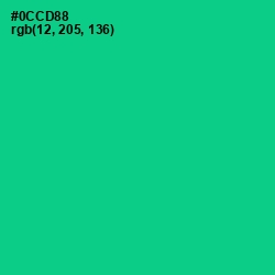 #0CCD88 - Caribbean Green Color Image