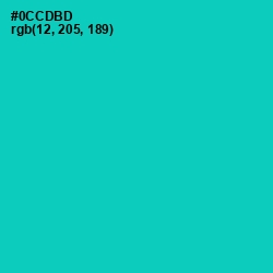 #0CCDBD - Caribbean Green Color Image