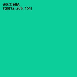 #0CCE9A - Caribbean Green Color Image