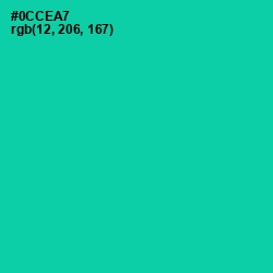 #0CCEA7 - Caribbean Green Color Image