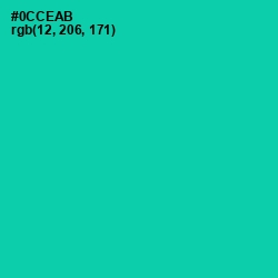 #0CCEAB - Caribbean Green Color Image