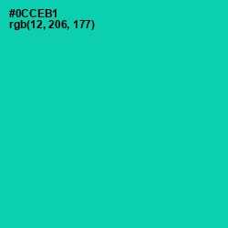 #0CCEB1 - Caribbean Green Color Image