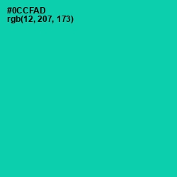 #0CCFAD - Caribbean Green Color Image