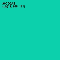 #0CD0AB - Caribbean Green Color Image