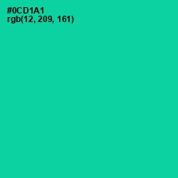 #0CD1A1 - Caribbean Green Color Image