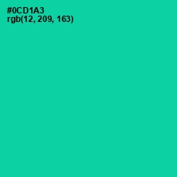 #0CD1A3 - Caribbean Green Color Image